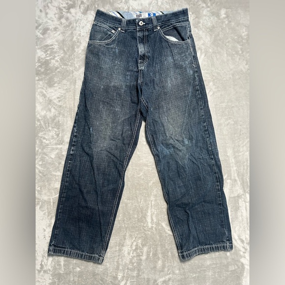Southpole Vintage Y2K Baggy Jeans Denim Mens 34 Dark Wash